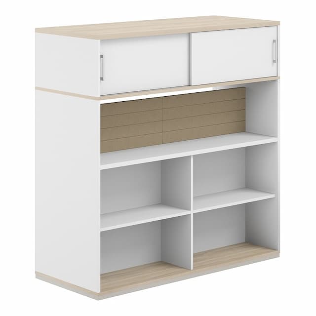 Стеллаж-комбо 1438 двухсторонний Norden Allegro AG.255.330.655.BG с антресолью и с экраном тканевым низким