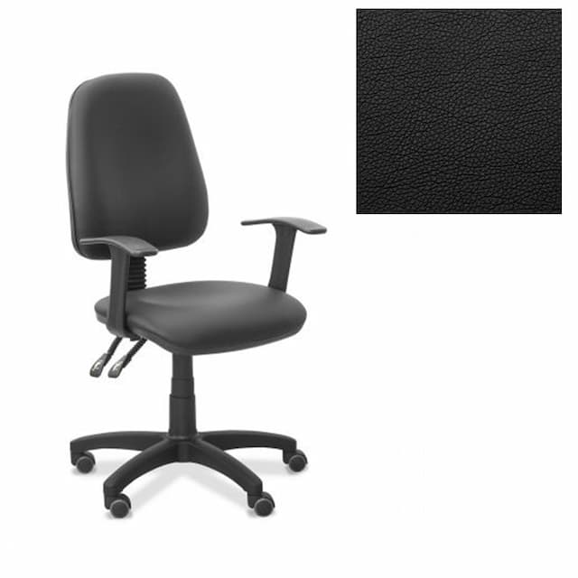 Офисное кресло для персонала Юнитекс Эльза Т экокожа премиум черная