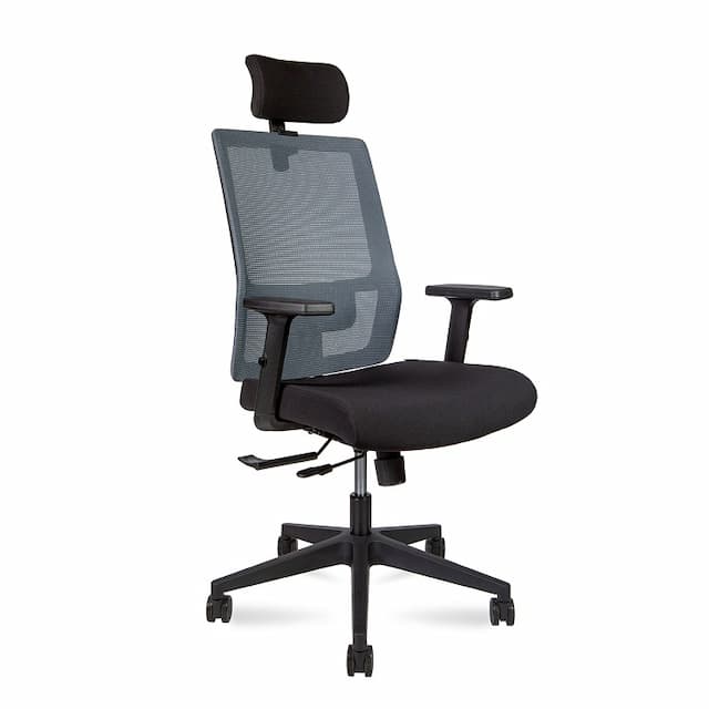 Кресло офисное Norden Techo P039A-M02-05 (серая сетка / черная ткань)