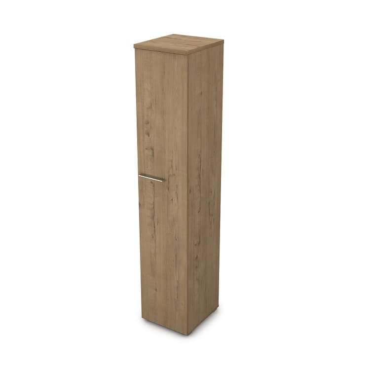 Шкаф пенал АЛСАВ Gloss line 9НП.005.1 teakwood/металл глянец