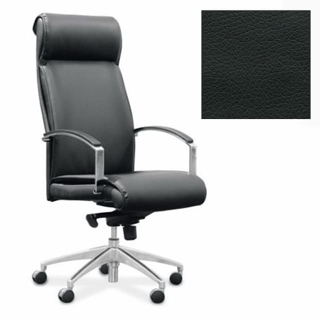 Кресло Юнитекс Аполло для руководителя экокожа премиум черная CN1114