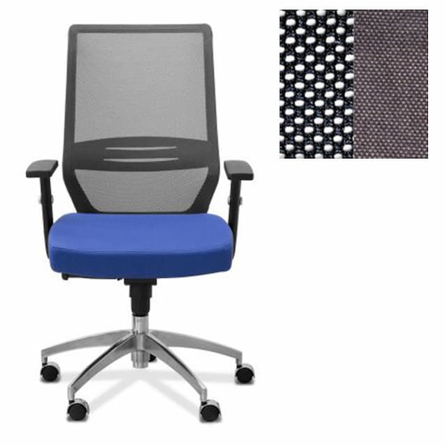 Офисное кресло для персонала Юнитекс Aero сетка/ткань Bahama черная/серая